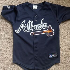 Majestic Kids Navy Atlanta Jersey